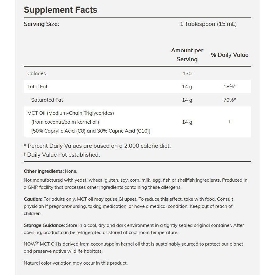 NOW Sports MCT Oil Liquid-N101 Nutrition