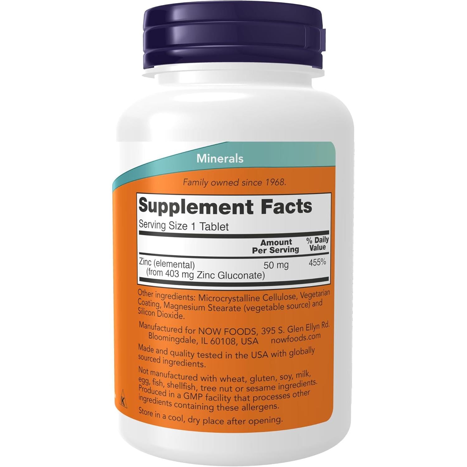 NOW Zinc 50 mg Tablets-N101 Nutrition