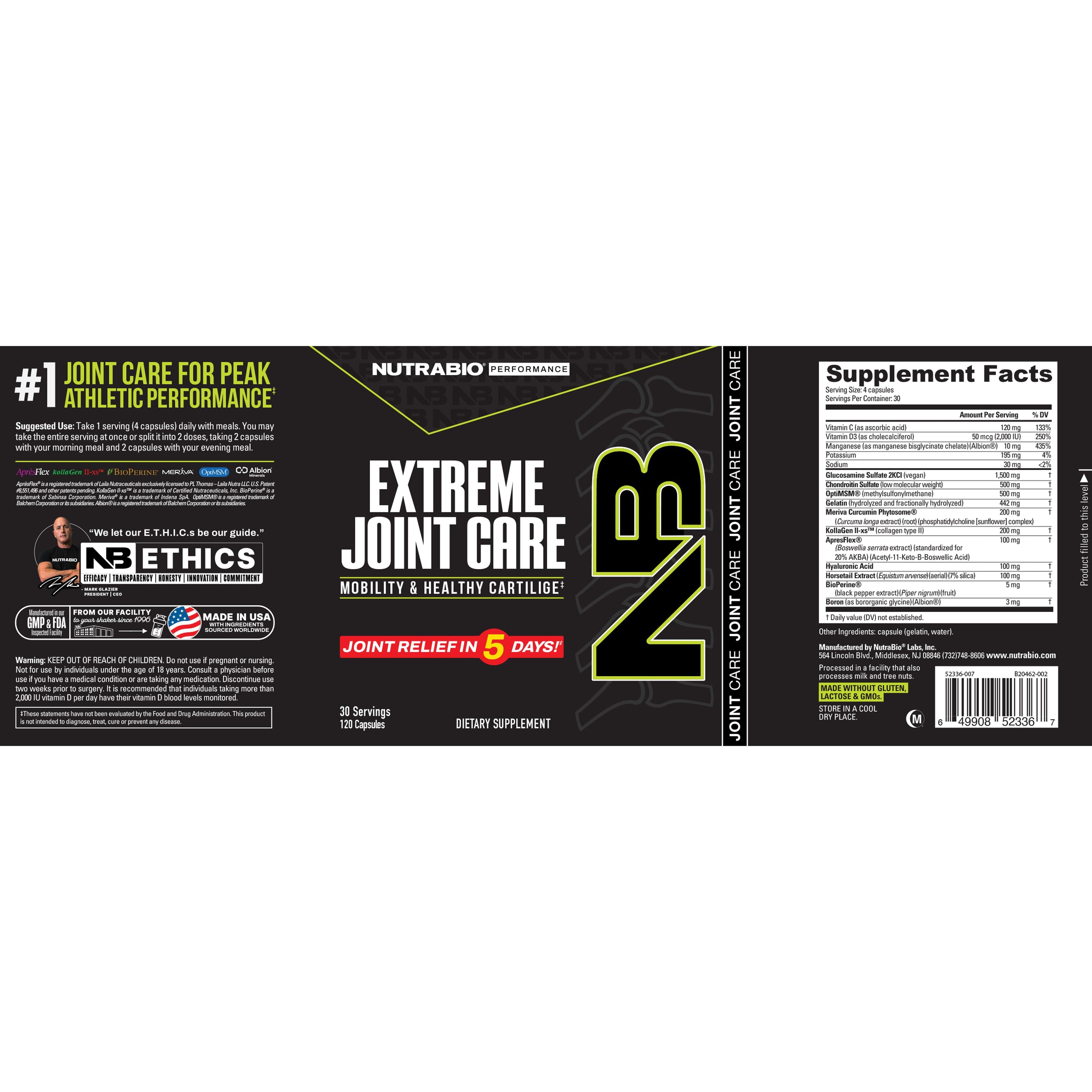 NutraBio Extreme Joint Care-N101 Nutrition