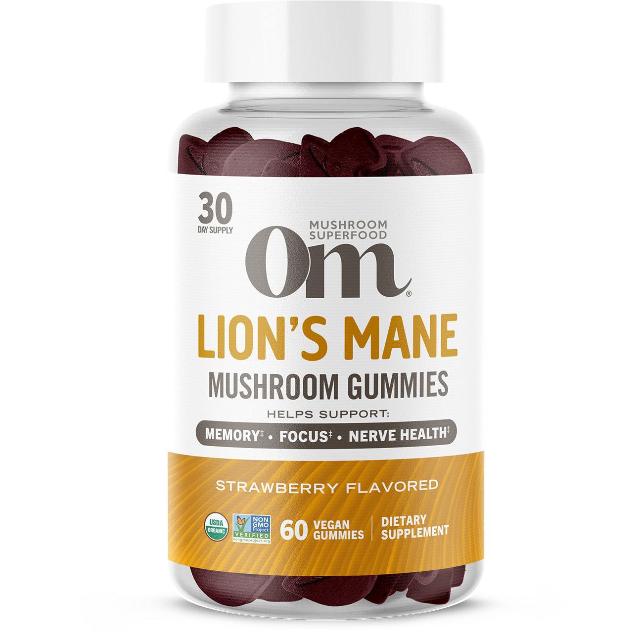 OM Lion's Mane Mushroom Gummies-60 vegan gummies-N101 Nutrition
