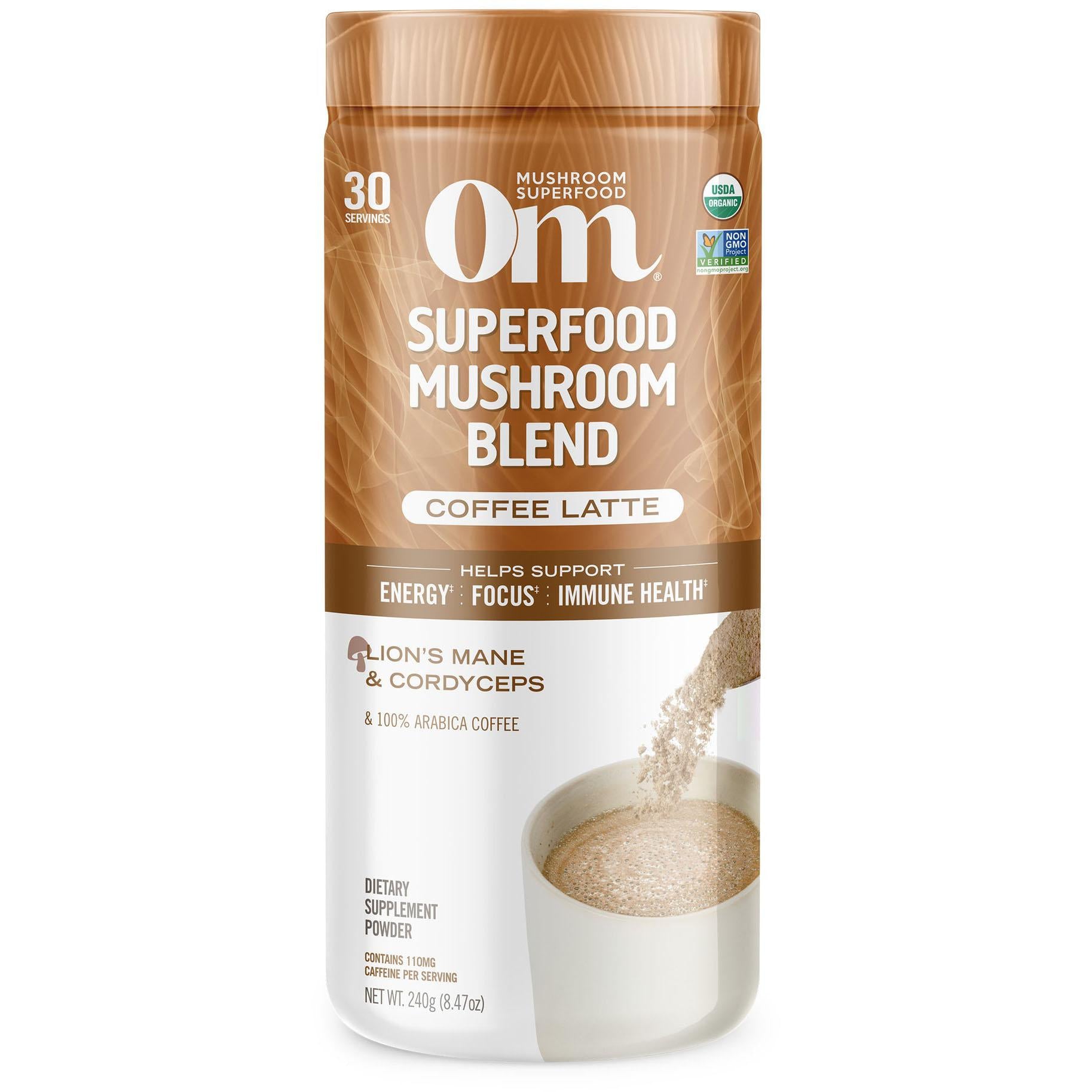 Om Superfood Mushroom Blend Coffee Latte-30 servings-N101 Nutrition
