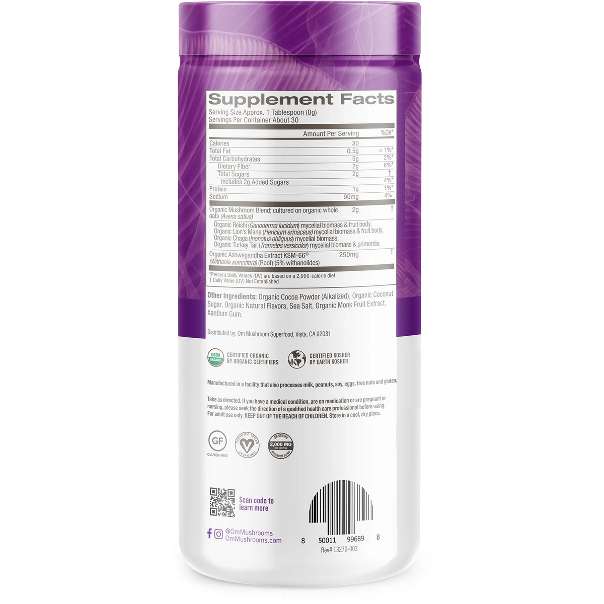 Om Superfood Mushroom Blend Hot Chocolate-N101 Nutrition