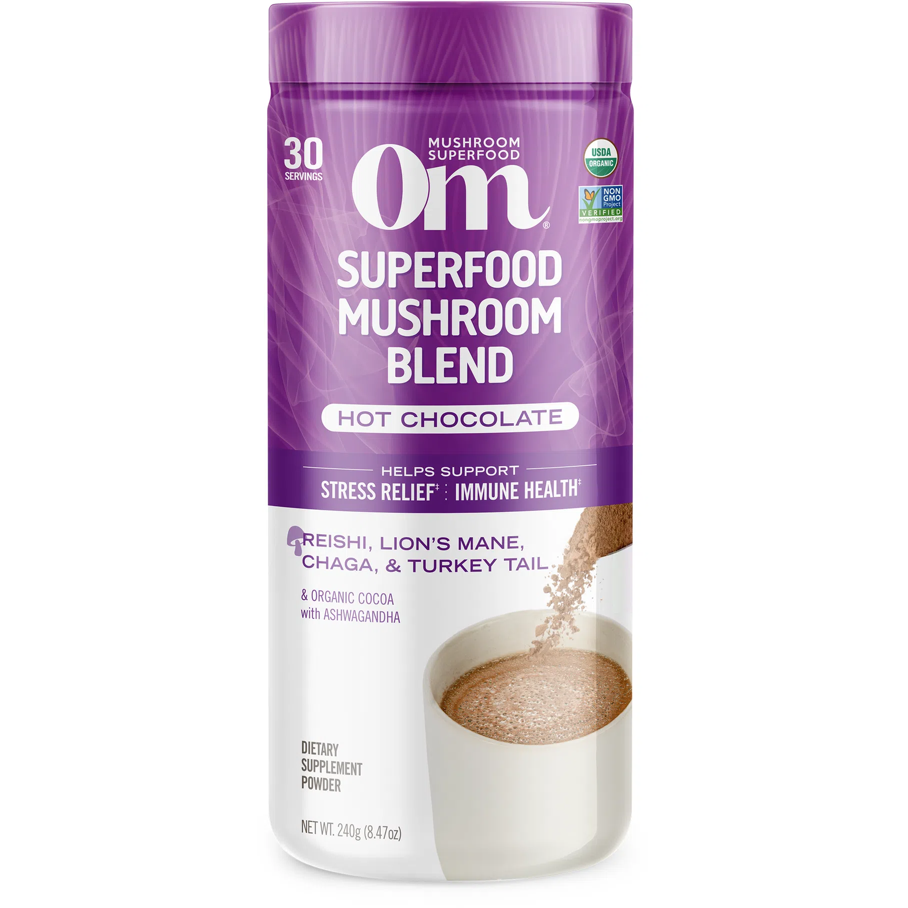 Om Superfood Mushroom Blend Hot Chocolate-30 servings-N101 Nutrition