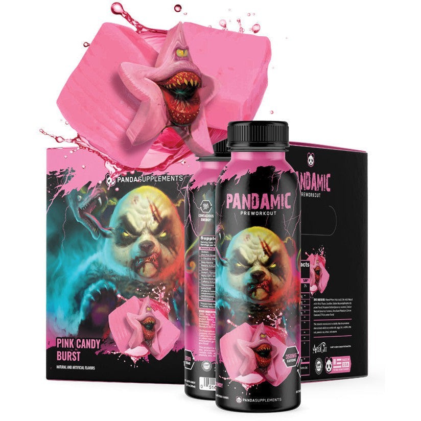 Panda Supplements PANDAMIC Pre-Workout RTD-case (12 bottles)-Pink Candy Burst-N101 Nutrition