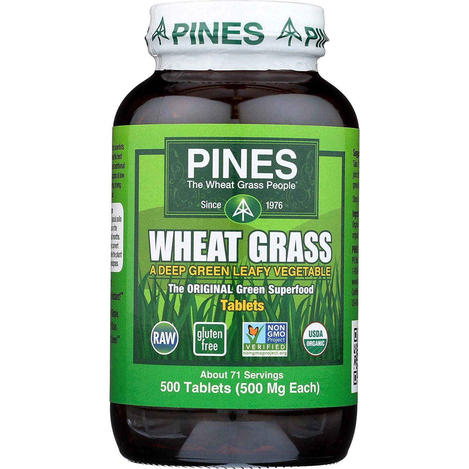 Pines Wheat Grass Tablets (EXP 10/2028 - FINAL SALE / NO RETURNS)-500 tablets-N101 Nutrition