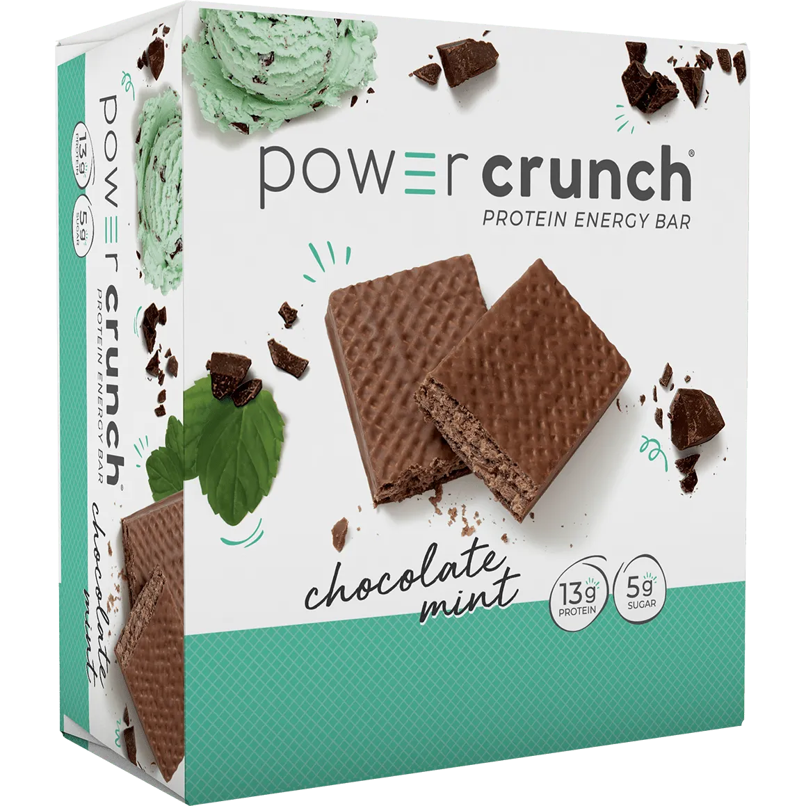 Power Crunch Bars-Box (12 bars)-Chocolate Mint-N101 Nutrition