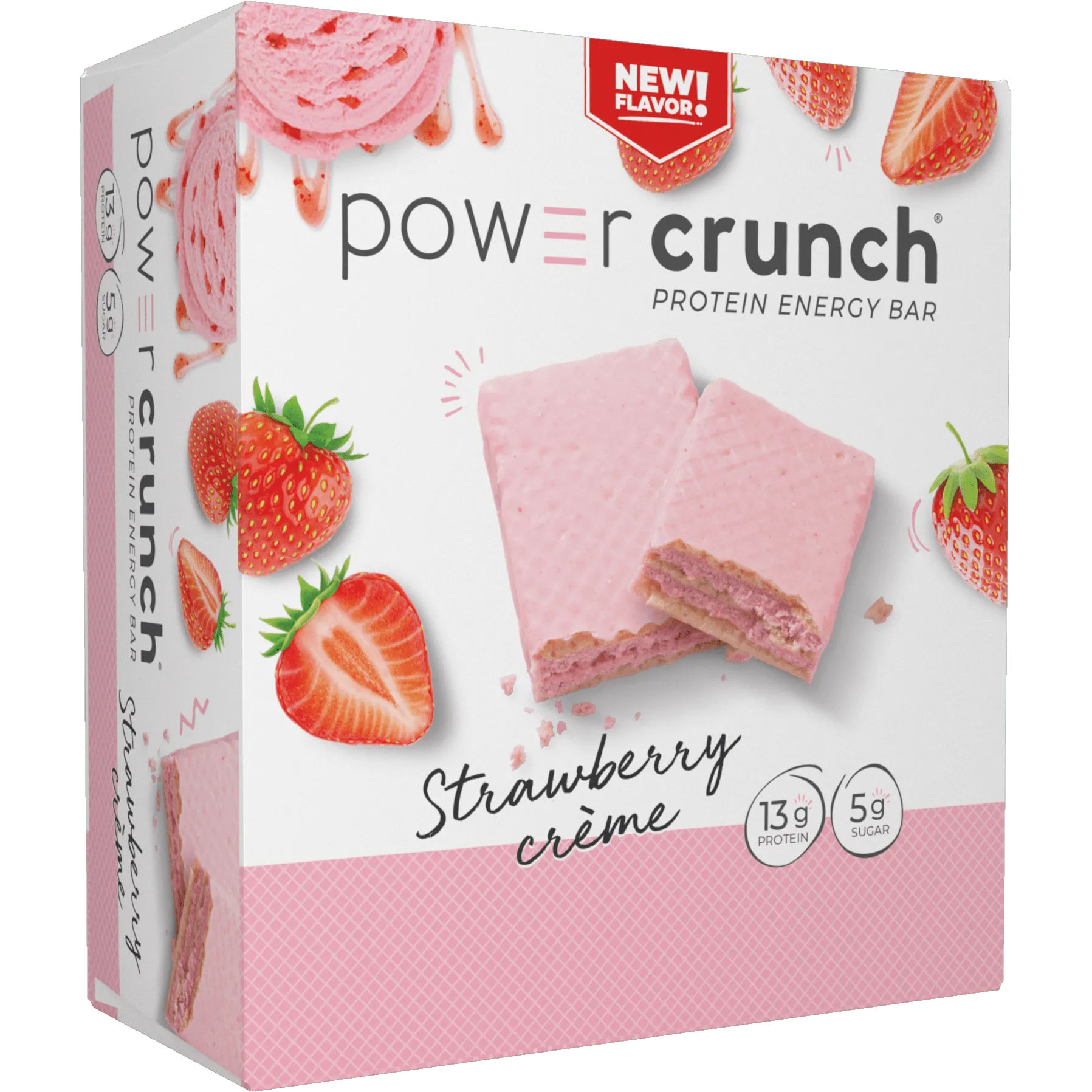 Power Crunch Bars-Box (12 bars)-Strawberry Creme-N101 Nutrition