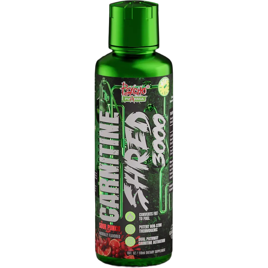 Psycho Pharma Carnitine SHRED 3000-16 fl oz (118 mL)-Sour Punch-N101 Nutrition