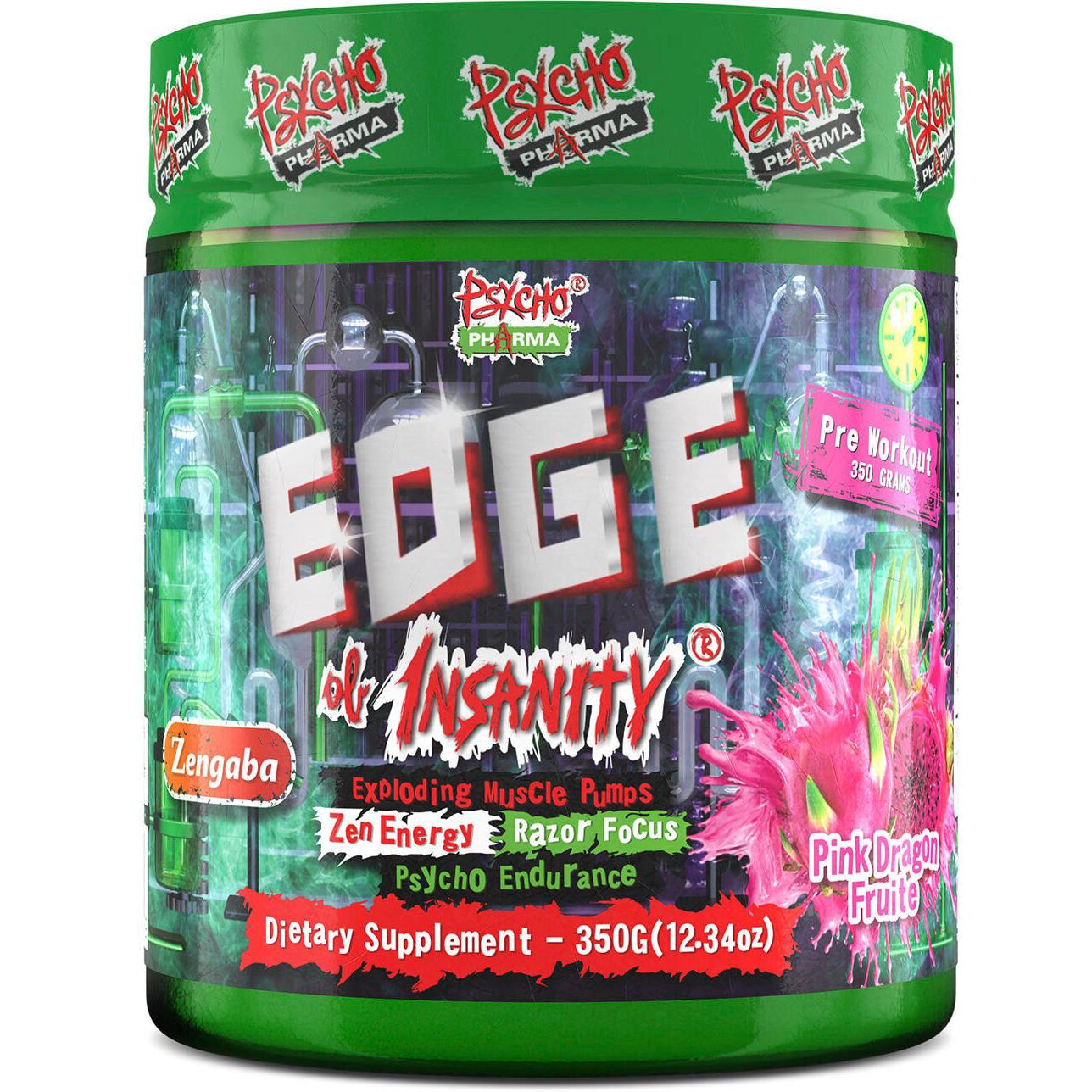 Psycho Pharma Edge of Insanity-25 servings-Pink Dragon Fruite-N101 Nutrition