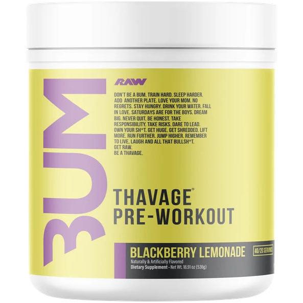 RAW Nutrition CBUM Thavage Pre-Workout-40/20 servings-Blackberry Lemonade-N101 Nutrition