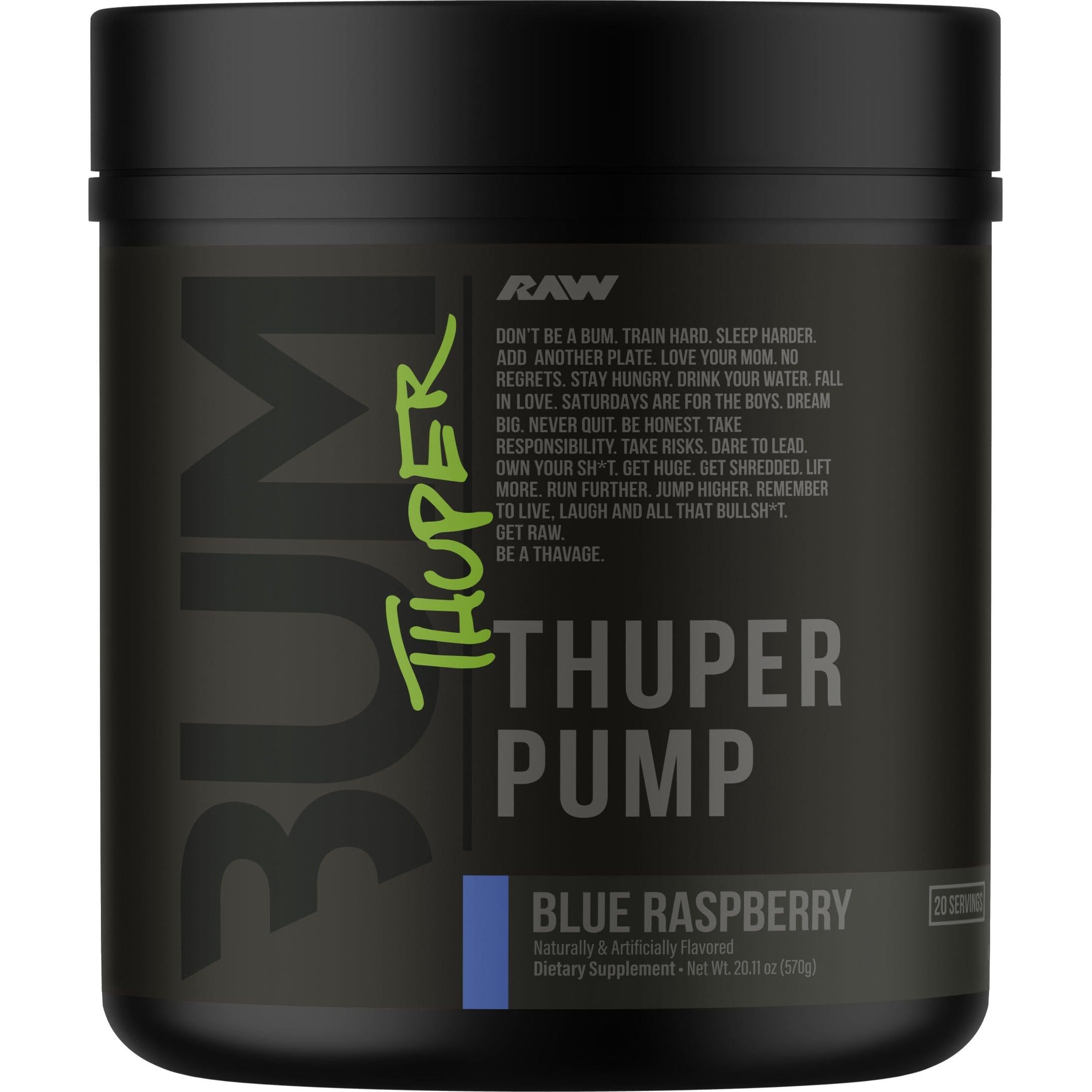 RAW Nutrition CBUM Thuper Pump-20 servings-Blue Raspberry-N101 Nutrition