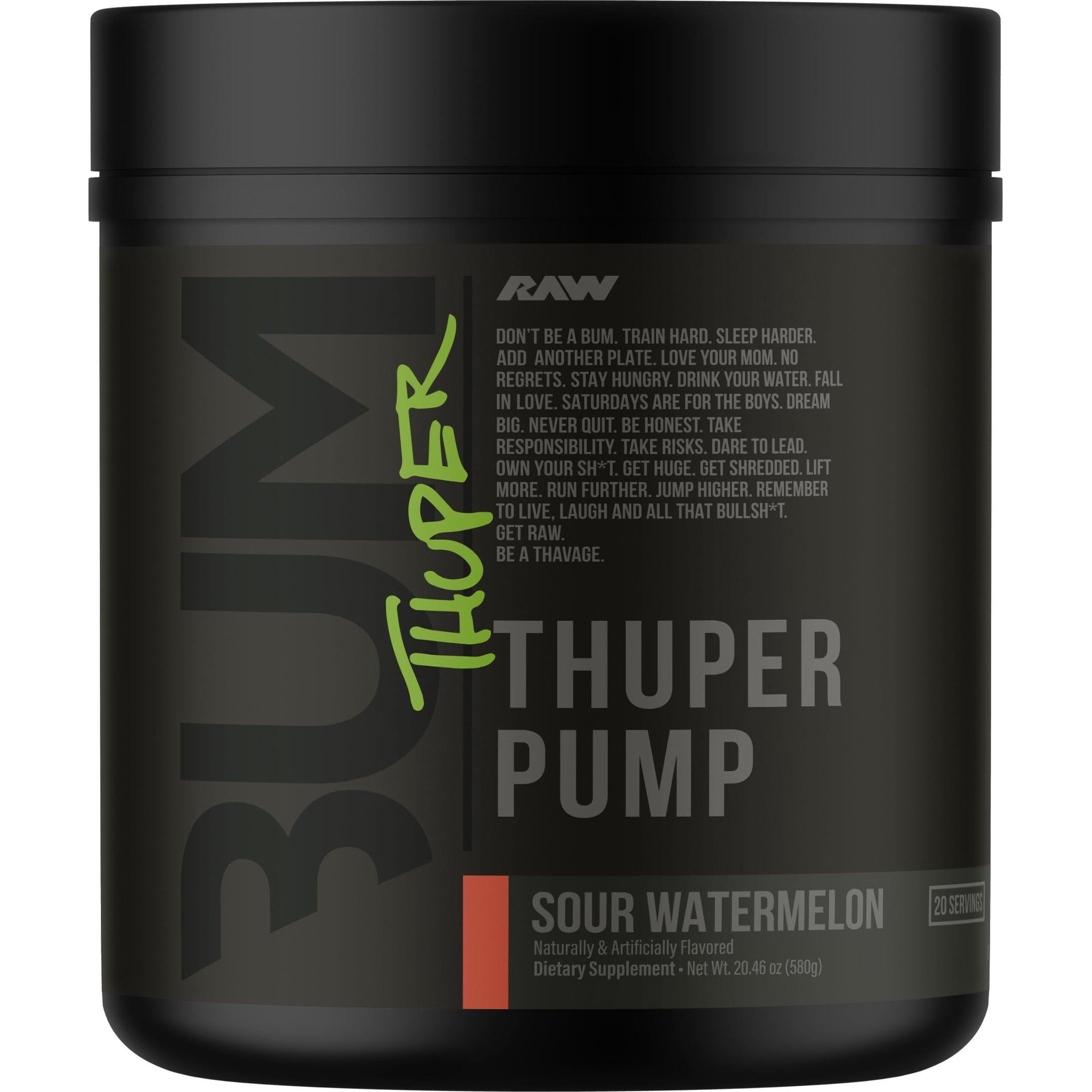 RAW Nutrition CBUM Thuper Pump-20 servings-Sour Watermelon-N101 Nutrition