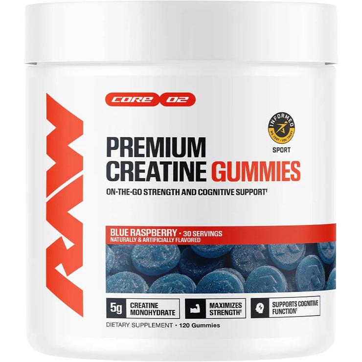 RAW Nutrition Premium Creatine Gummies-30 servings (120 gummies)-Blue Raspberry-N101 Nutrition