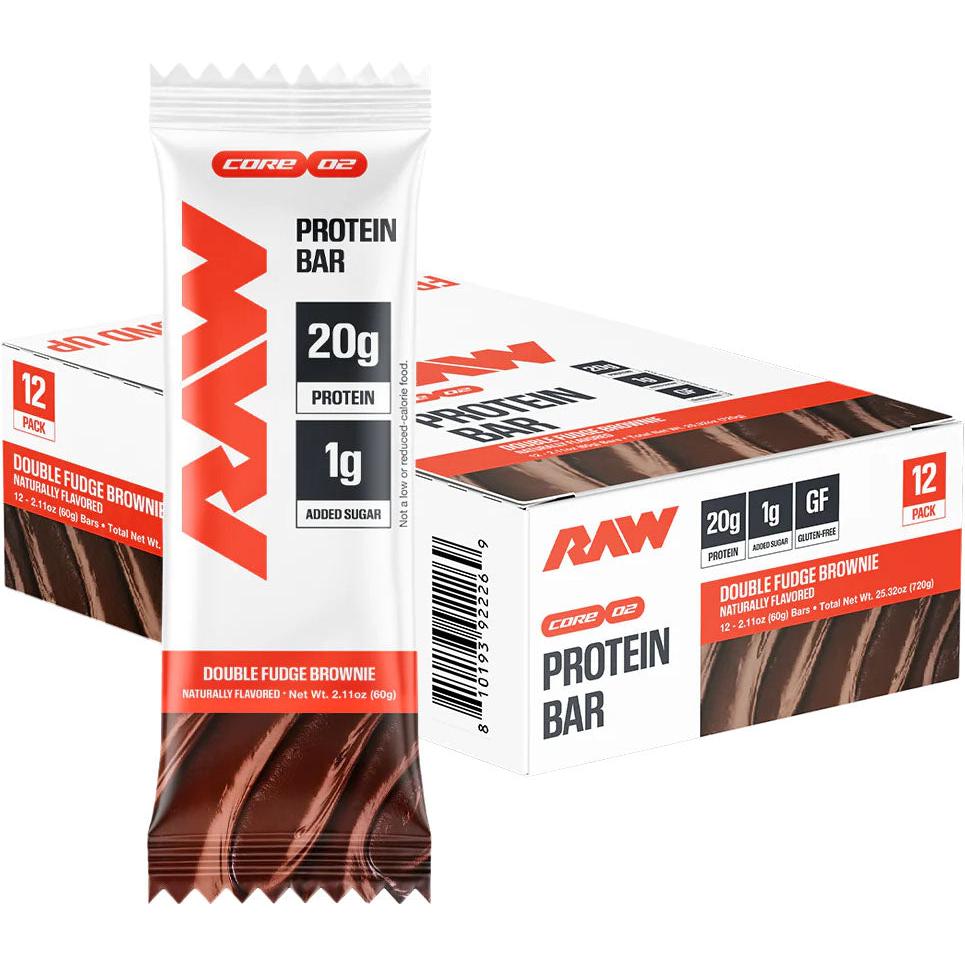 RAW Nutrition Protein Bars-Box (12 bars)-Double Fudge Brownie-N101 Nutrition