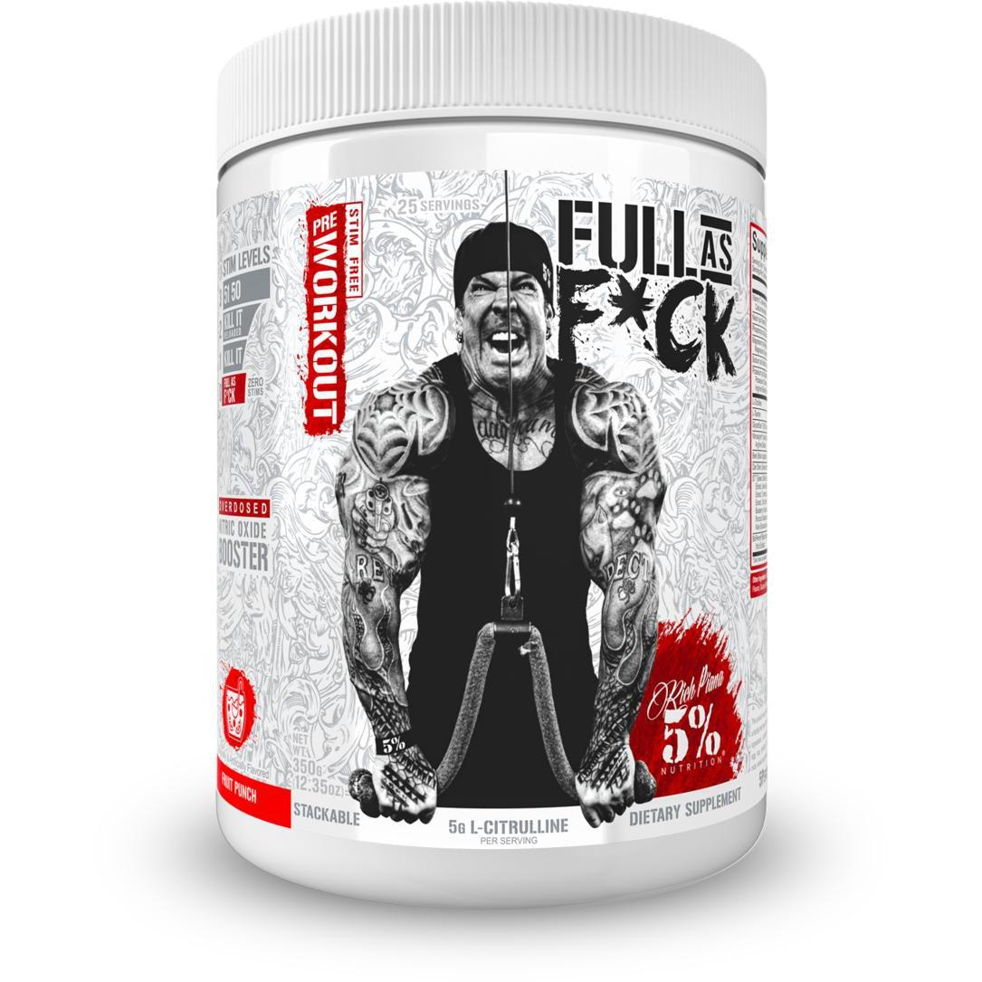 Rich Piana 5% Nutrition Full As F*ck Nitric Oxide Booster-25 servings-Fruit Punch-N101 Nutrition