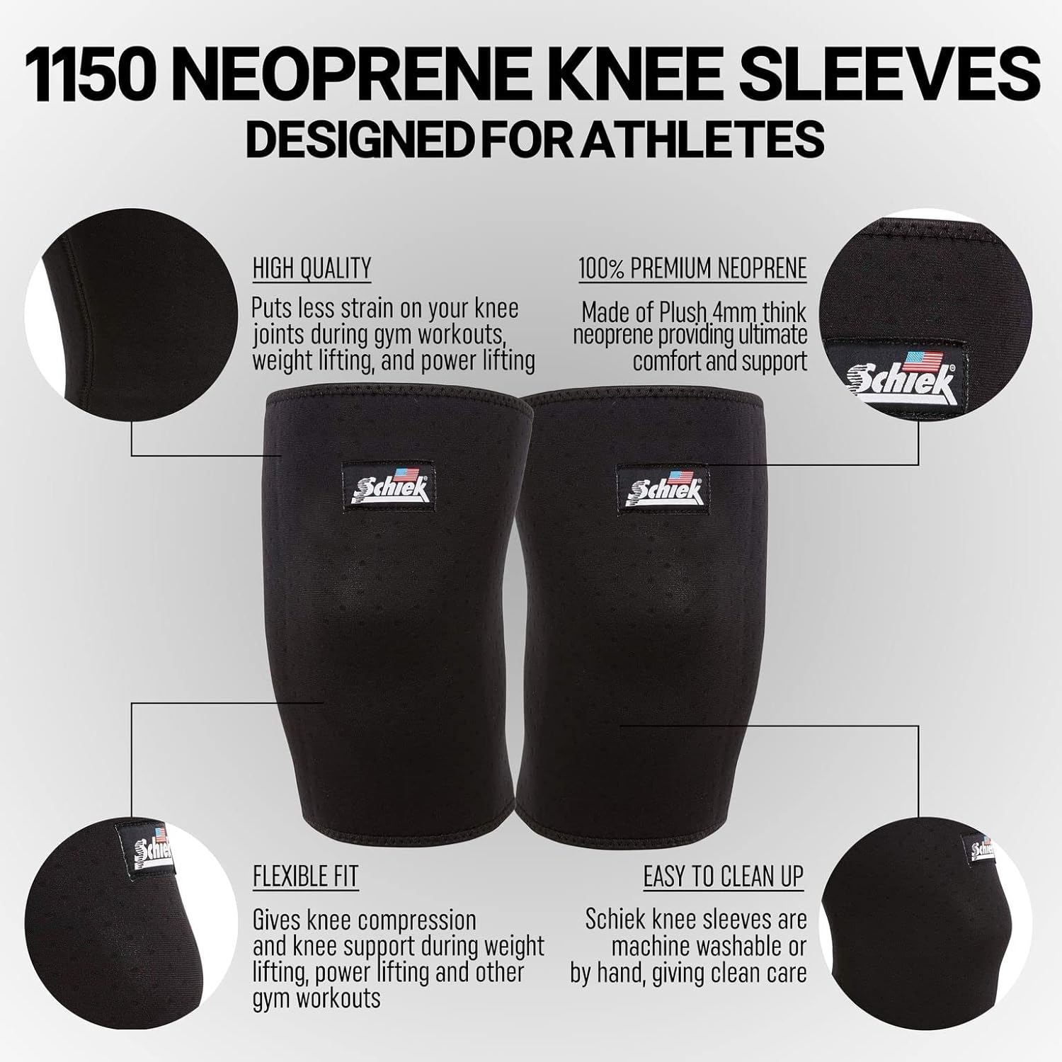 Schiek Sports Model 1150KS Neoprene Knee Sleeves-N101 Nutrition