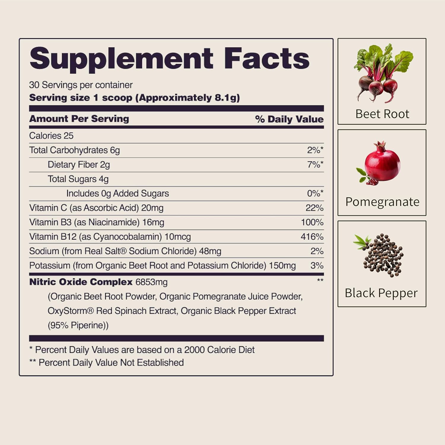 SNAP Heart Beets-N101 Nutrition