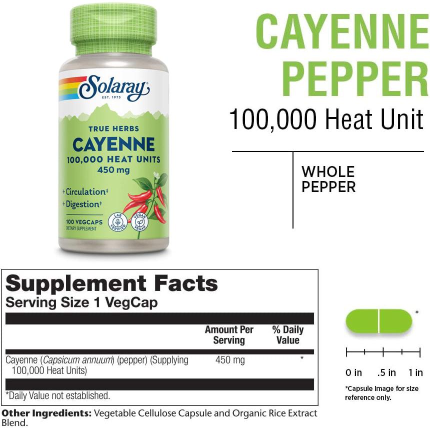 Solaray Cayenne 100,000 HU 450 mg-N101 Nutrition