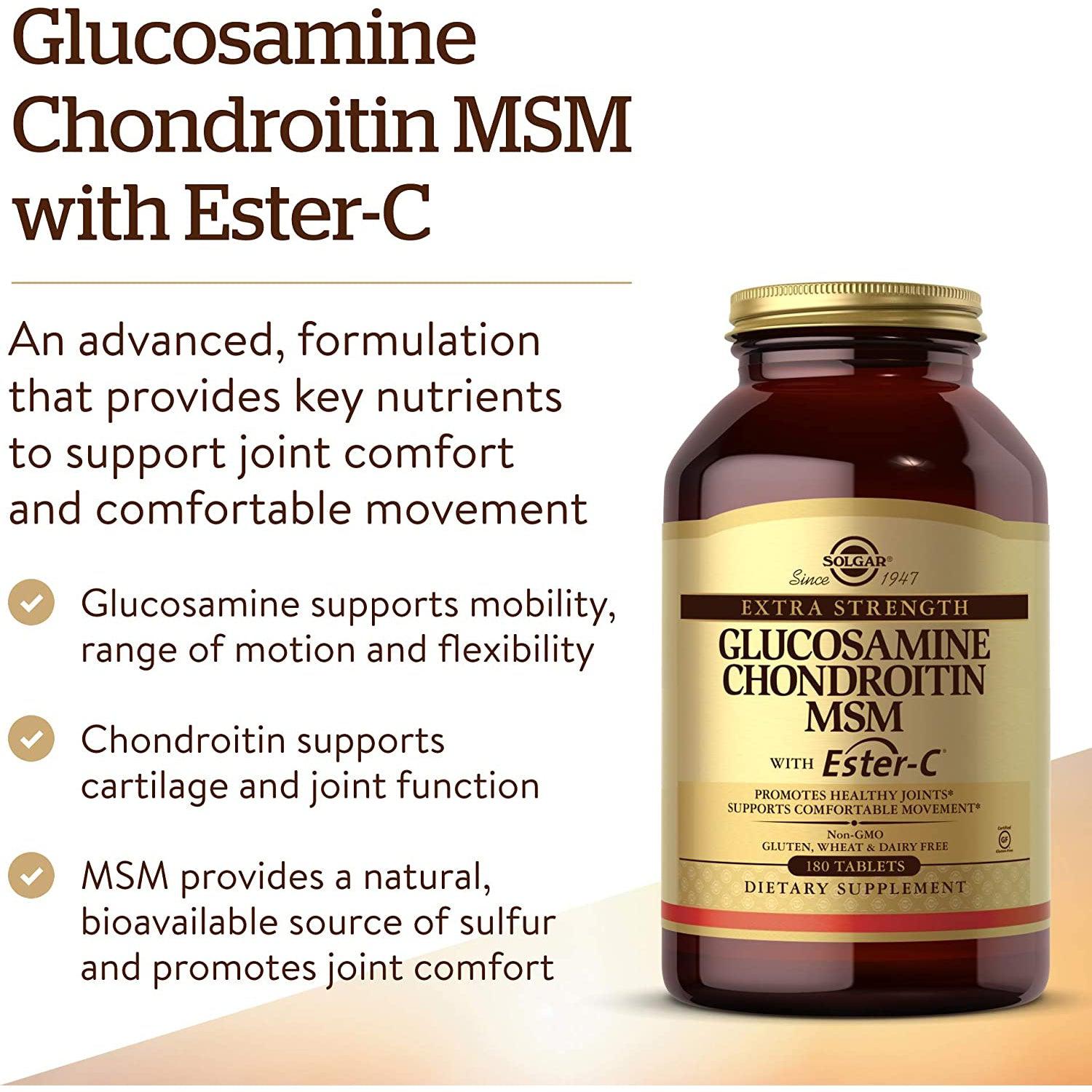 Solgar Extra Strength Glucosamine Chondroitin MSM with Ester-C-N101 Nutrition