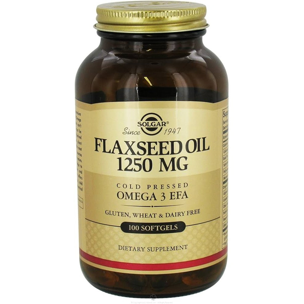 Solgar Flaxseed Oil 1250 mg-100 softgels-N101 Nutrition