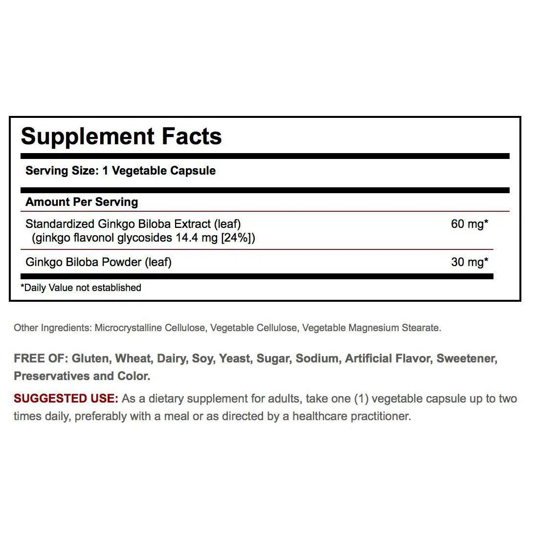 Solgar FP Super Ginkgo-N101 Nutrition