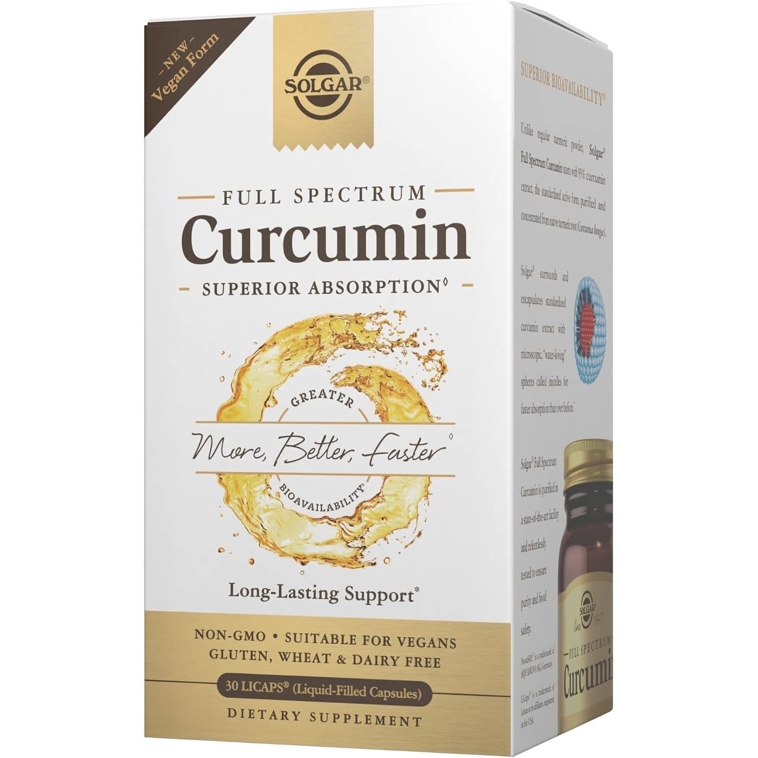 Solgar Full Spectrum Curcumin-30 LICAPS® (Liquid-Filled Capsules)-N101 Nutrition