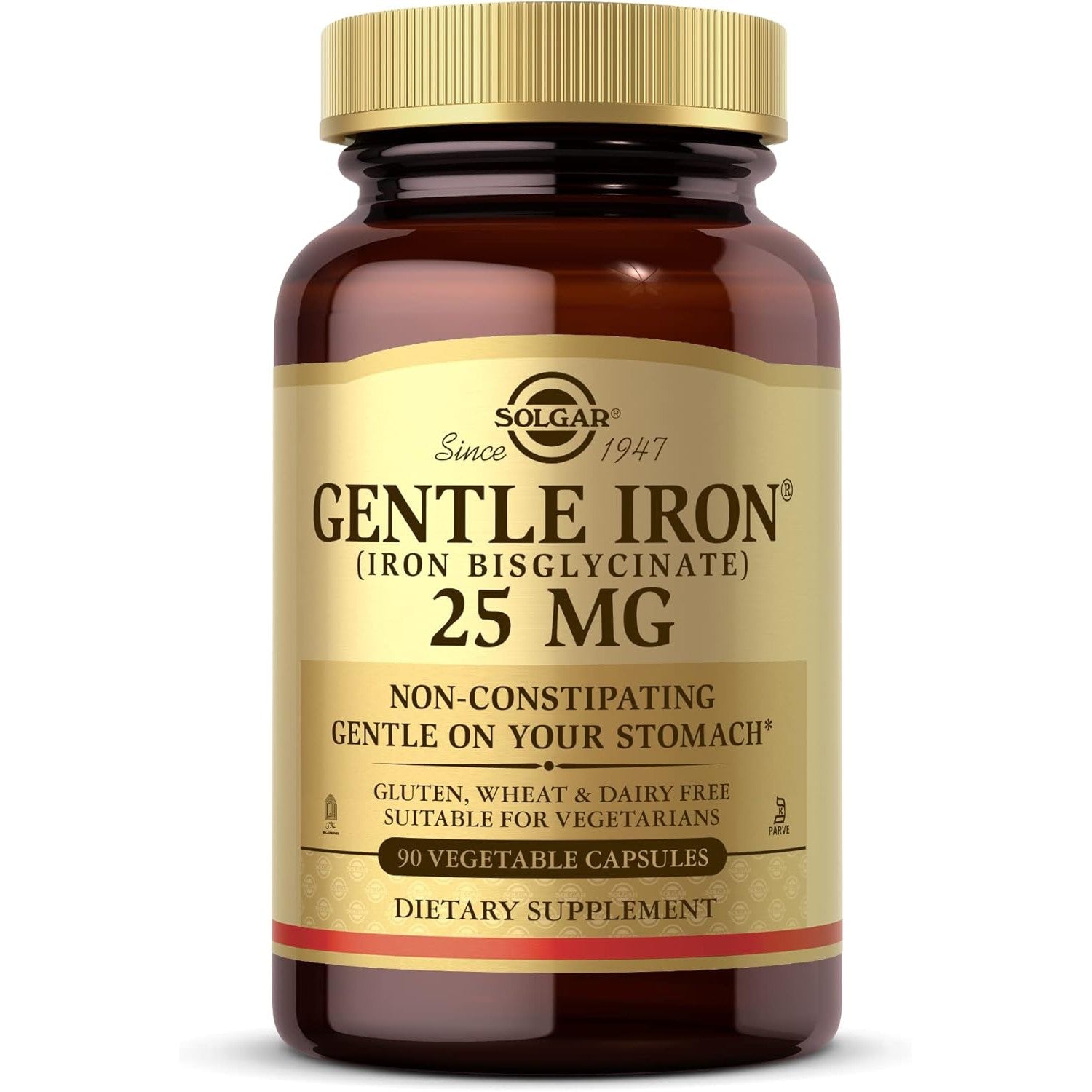 Solgar Gentle Iron 25 mg-90 vegetable capsules-N101 Nutrition