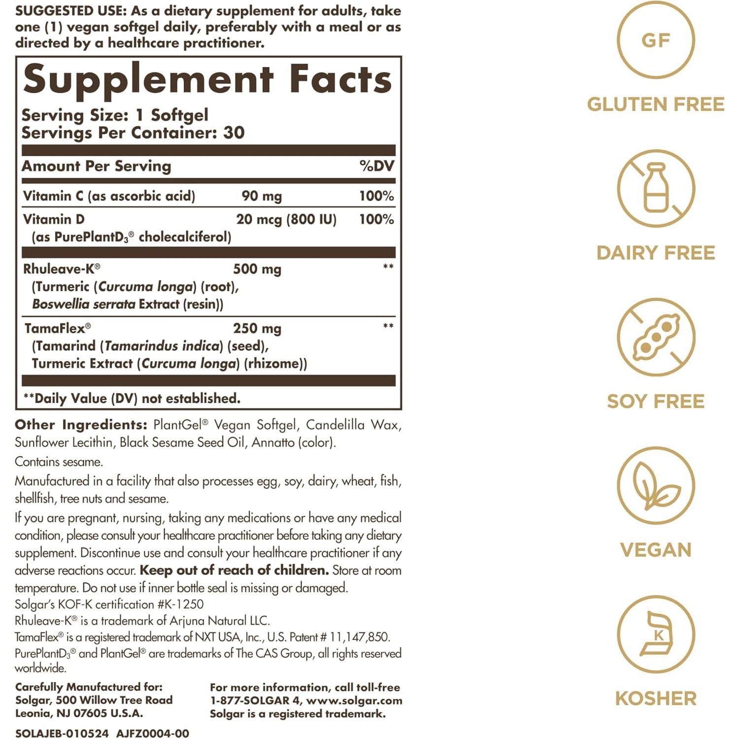 Solgar Joint Ease-N101 Nutrition