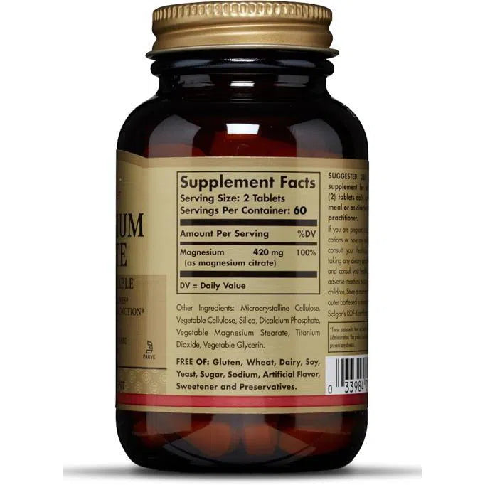 Solgar Magnesium Citrate-N101 Nutrition