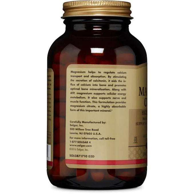 Solgar Magnesium Citrate-N101 Nutrition