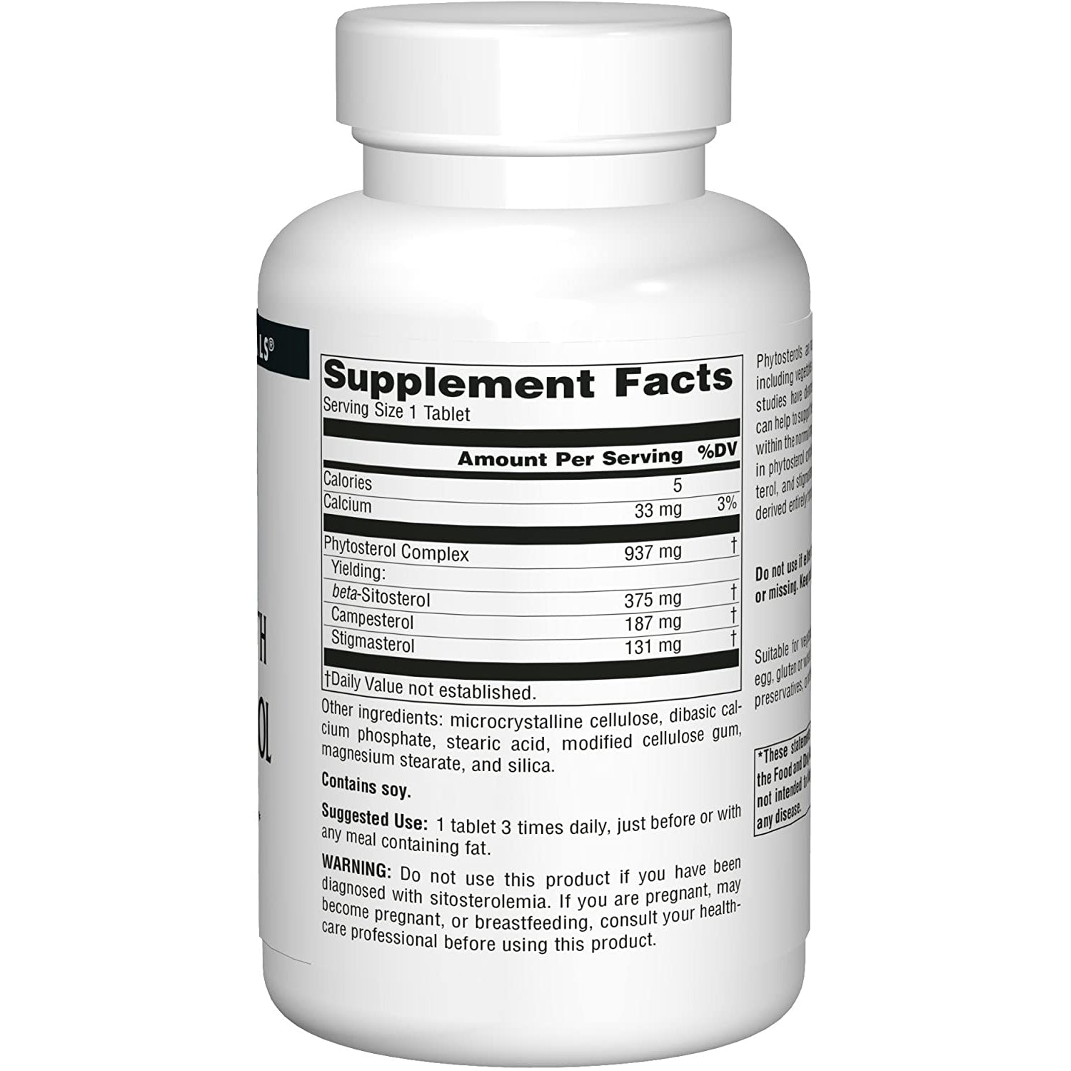 Source Naturals Mega Strength Beta Sitosterol 375 mg-N101 Nutrition