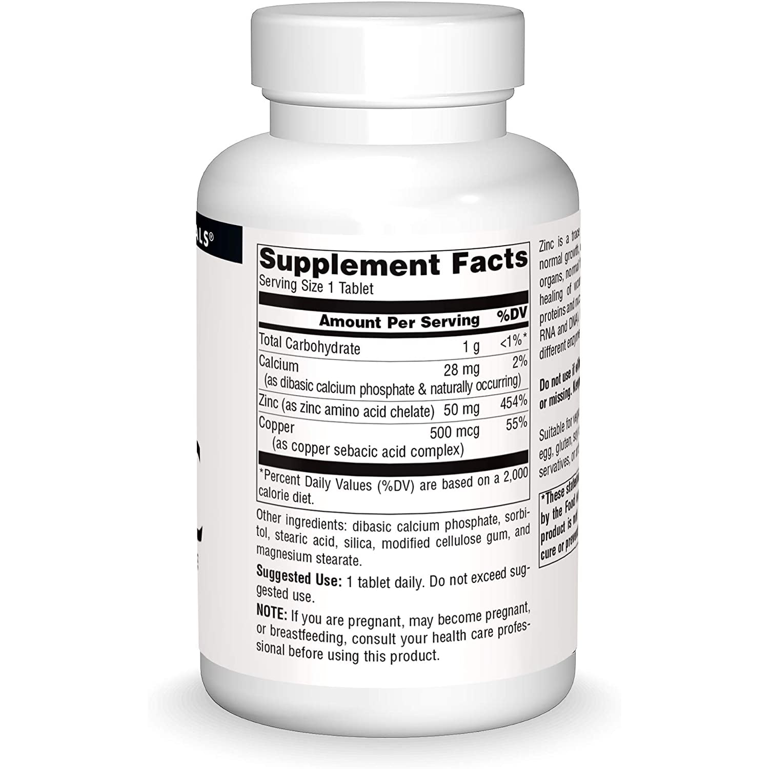 Source Naturals Zinc Amino Acid Chelate 50 mg-N101 Nutrition