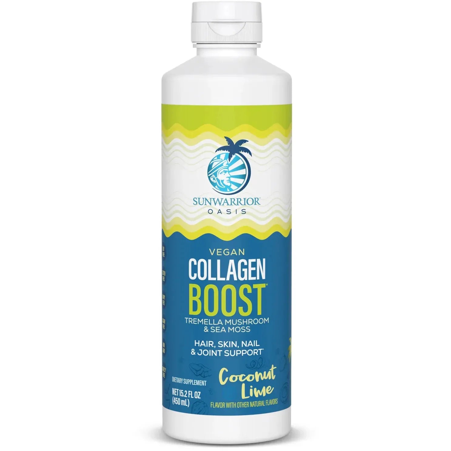 Sunwarrior Liquid Vegan Collagen Boost-15.2 fl oz (450 mL)-Coconut Lime-N101 Nutrition