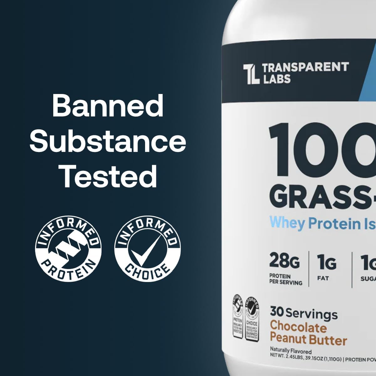 Transparent Labs 100% Grass-Fed Whey Protein Isolate (30 servings)-N101 Nutrition