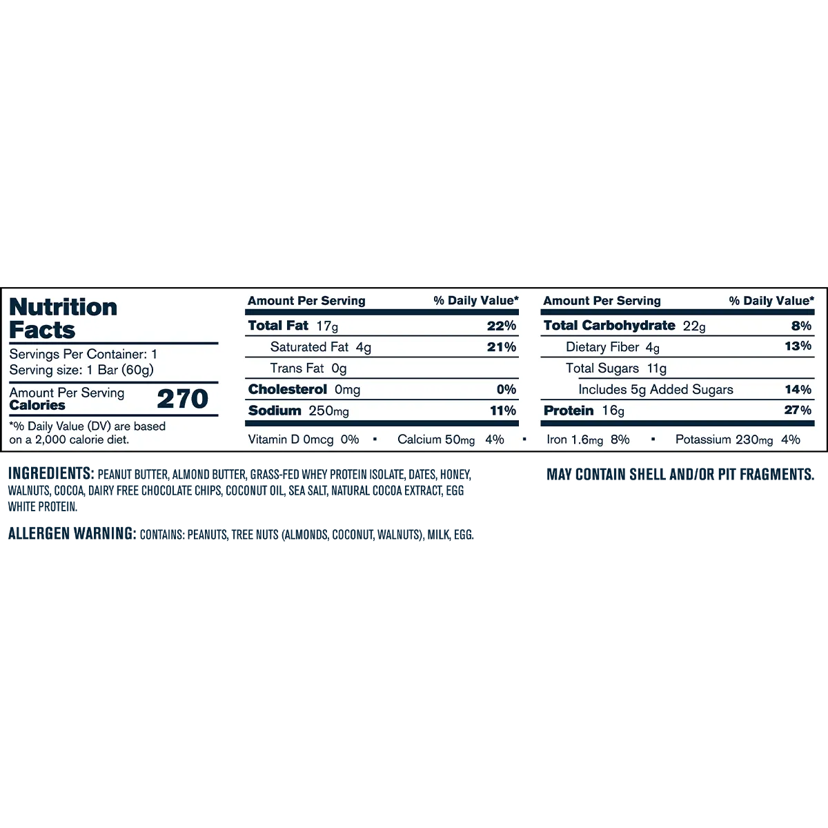 Transparent Labs Grass-Fed Protein+ Bars-N101 Nutrition