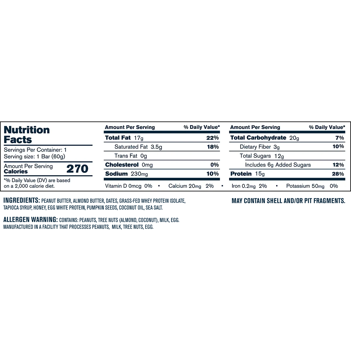 Transparent Labs Grass-Fed Protein+ Bars-N101 Nutrition