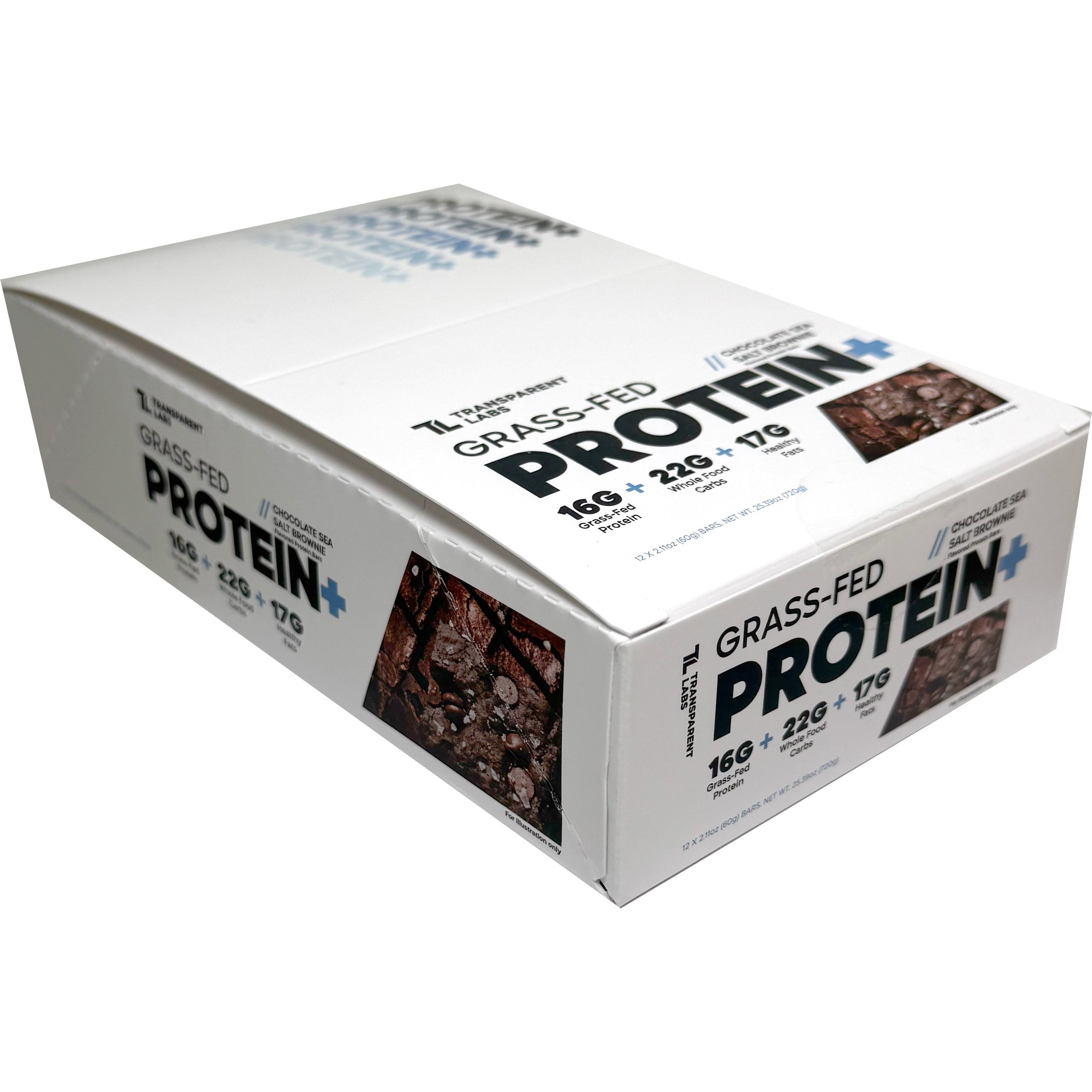 Transparent Labs Grass-Fed Protein+ Bars-Box (12 bars)-Chocolate Sea Salt Brownie-N101 Nutrition
