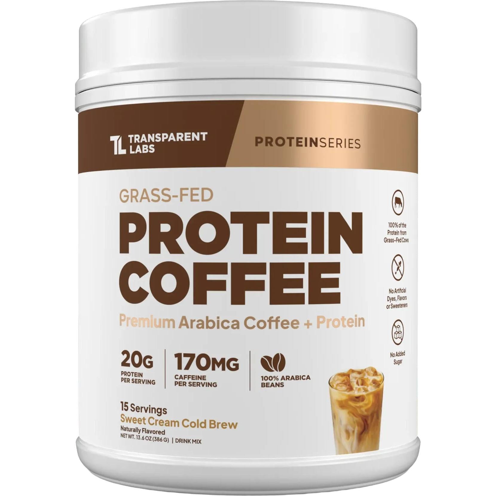 Transparent Labs Protein Coffee-15 servings-Sweet Cream Cold Brew-N101 Nutrition