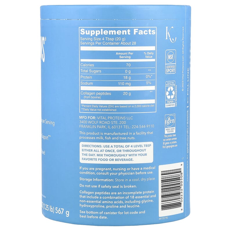 Vital Proteins Collagen Peptides - Unflavored (BEST BY OCT 2029 - FINAL SALE / NO RETURNS)-N101 Nutrition