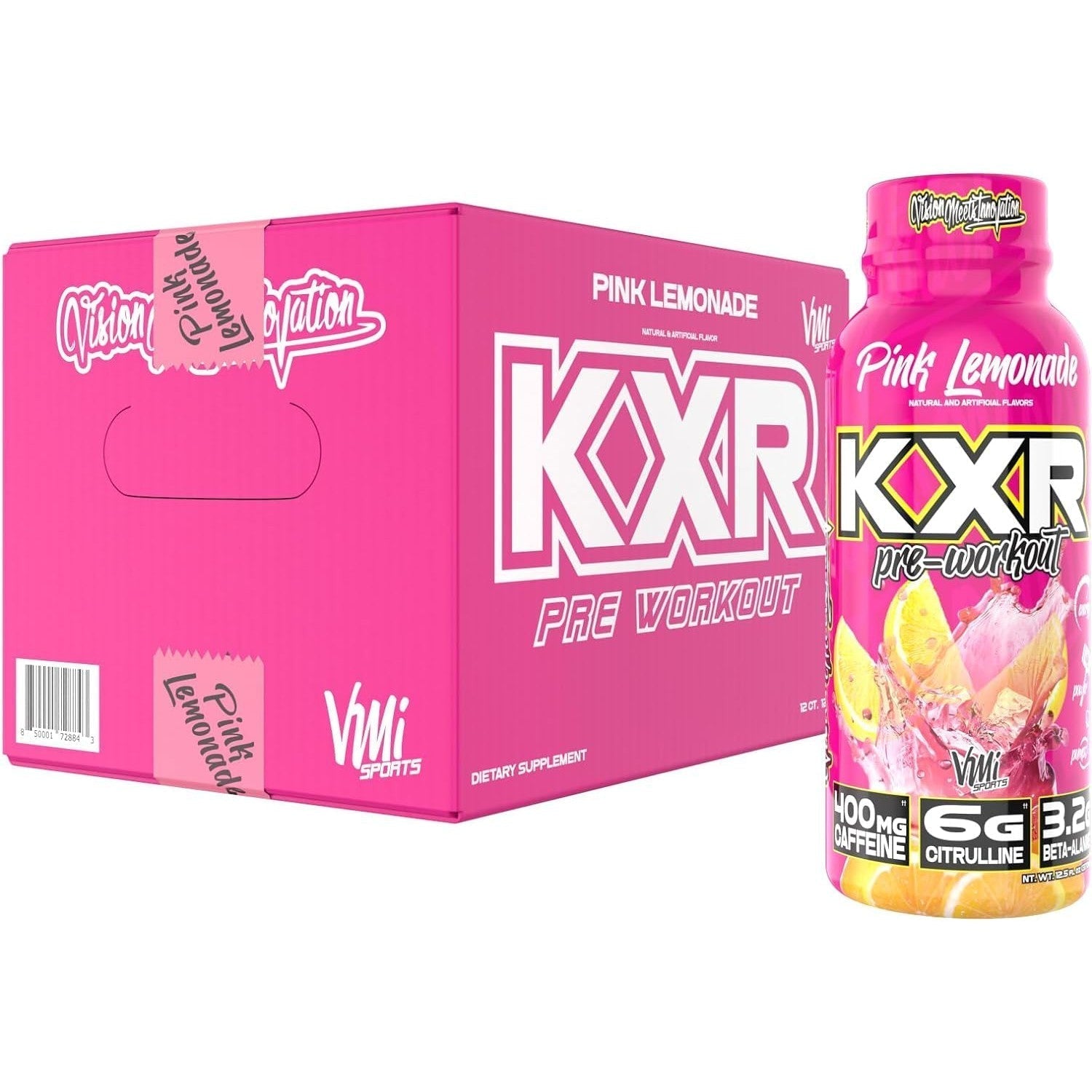 VMI Sports KXR Pre Workout RTD-Case (12 bottles)-Pink Lemonade-N101 Nutrition