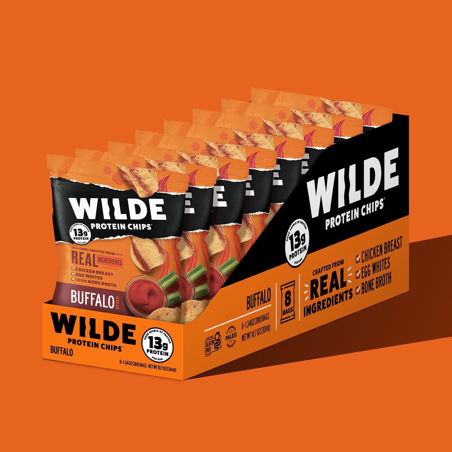 Wilde Protein Chips-Box (8 bags)-Buffalo-N101 Nutrition
