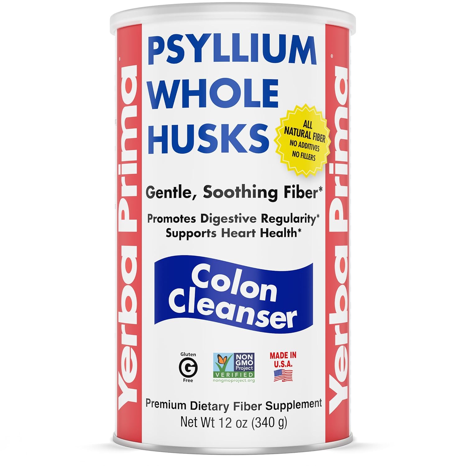 Yerba Prima Psyllium Whole Husks-12 oz (340 g)-N101 Nutrition