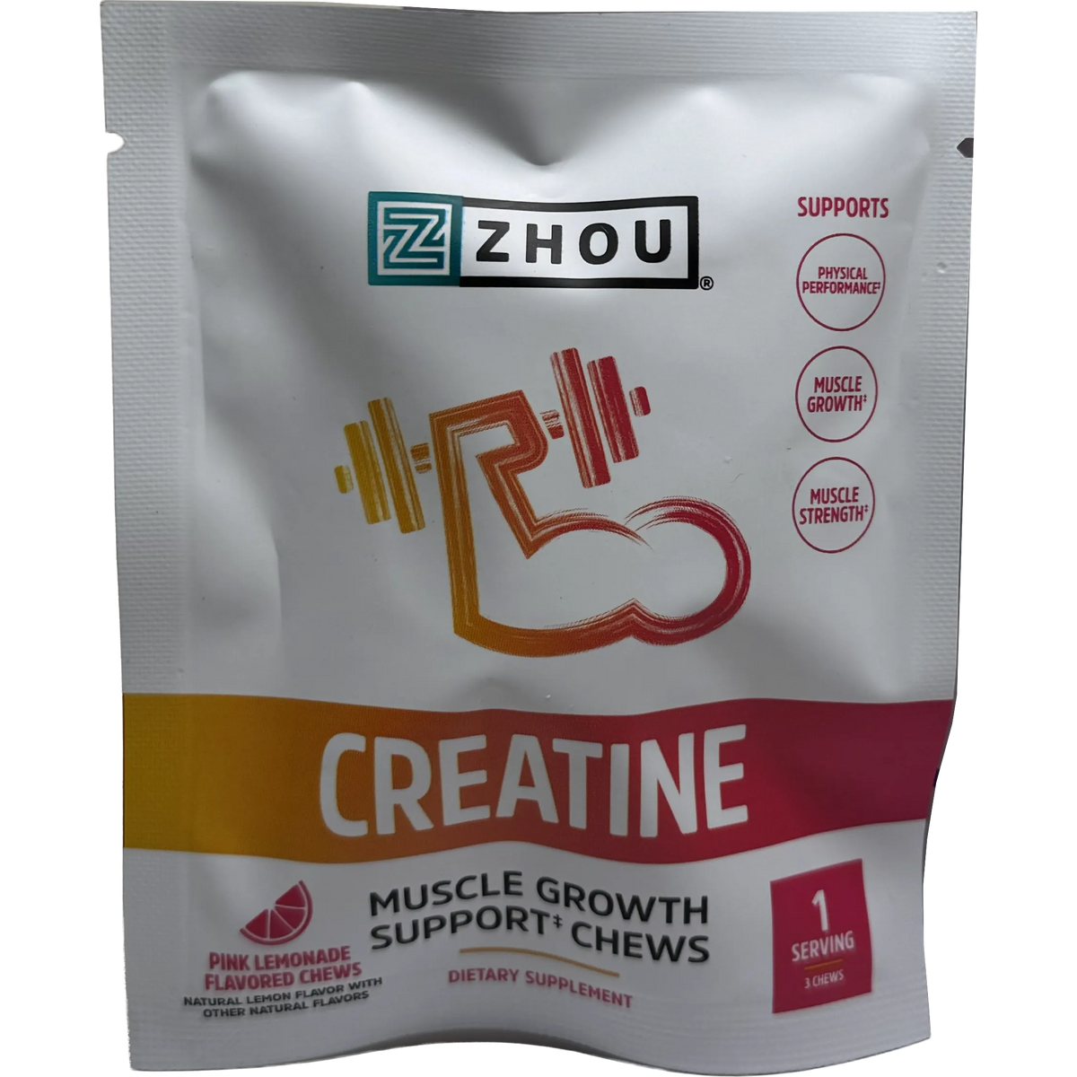 ZHOU Creatine Chews-Single Pack (3 gummies)-Pink Lemonade-N101 Nutrition