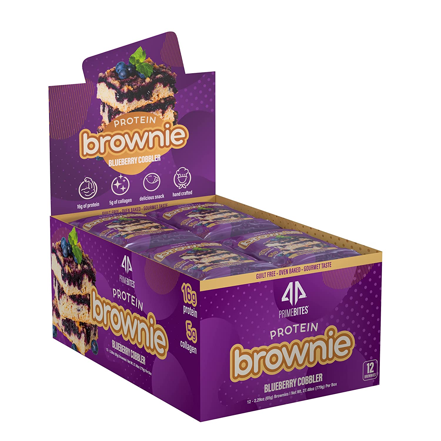 AP Prime Bites Protein Brownies-Box (12 Brownies)-Blueberry Cobbler-N101 Nutrition