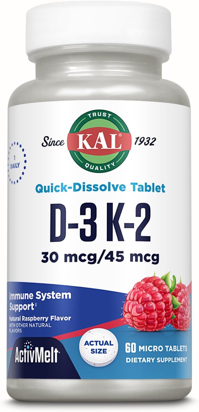 KAL D-3 K-2 (30 mcg/45 mcg) ActivMelt®-60 micro tablets-N101 Nutrition