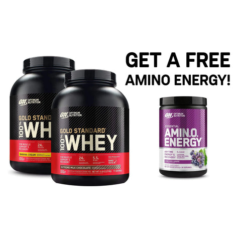 Buy 2 Optimum Whey 5lbs, Get FREE Amino Energy 30 servings