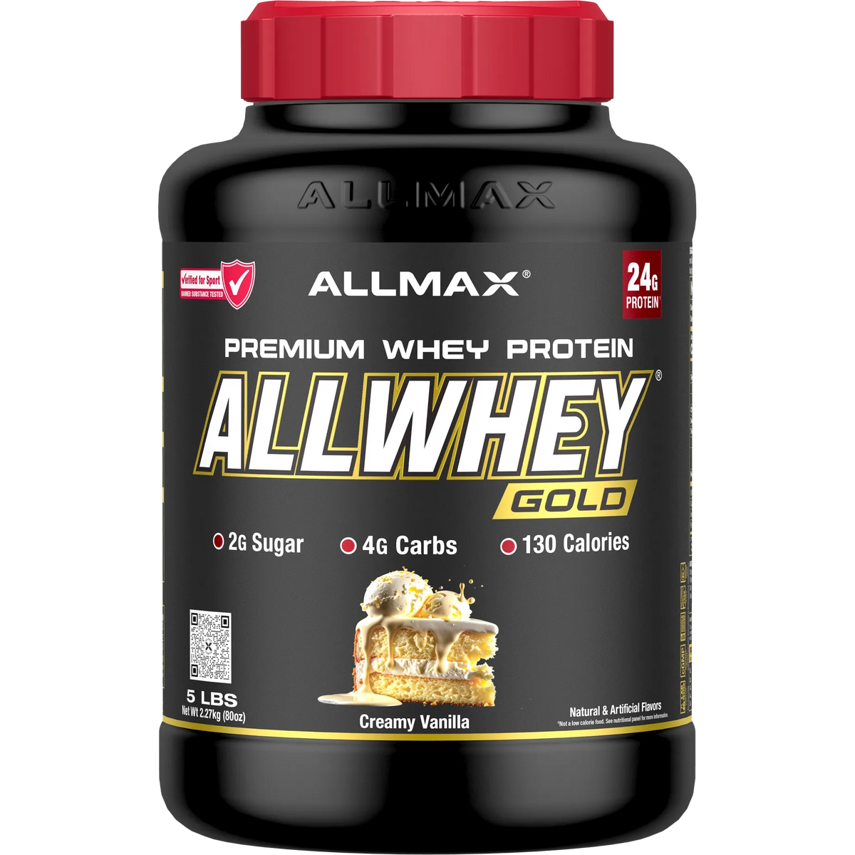ALLMAX AllWhey GOLD Premium Whey Protein-5 lbs (2.27 kg)-Creamy Vanilla-N101 Nutrition