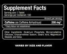 ALLMAX Caffeine 200 mg-100 tablets-N101 Nutrition