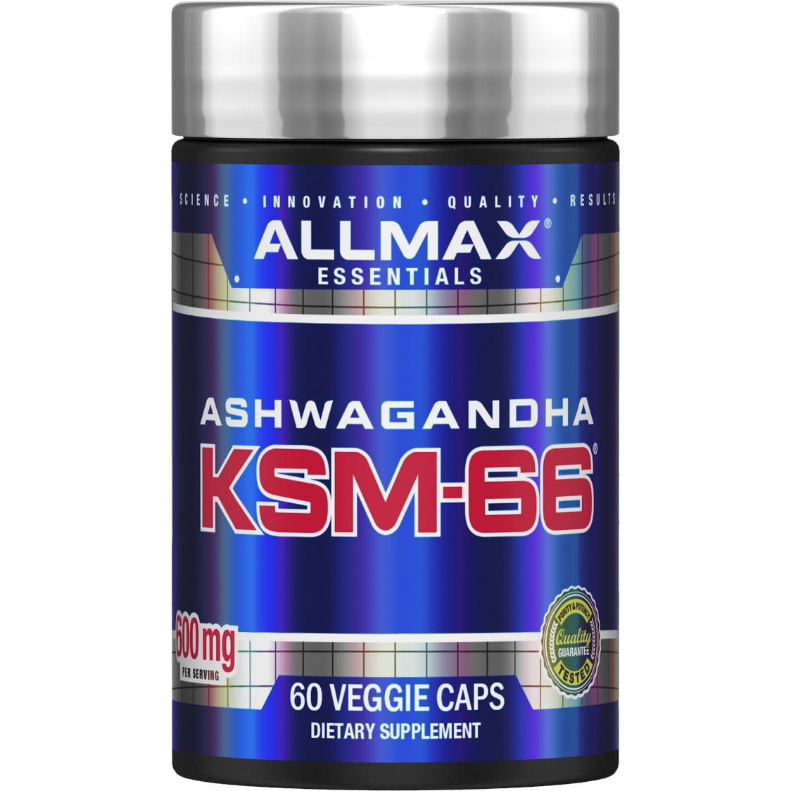 ALLMAX Essentials Ashwagandha KSM-66-60 veggie caps-N101 Nutrition