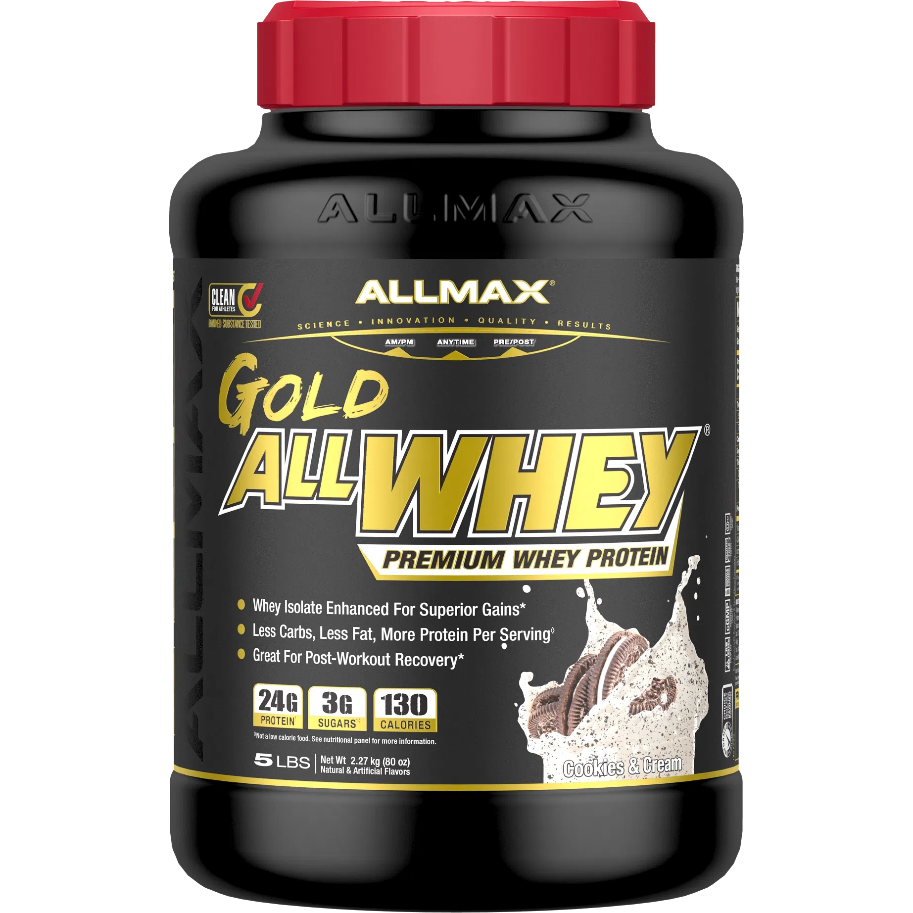 ALLMAX Gold AllWhey Premium Whey Protein-5 lbs (2.27 kg)-Cookies & Cream-N101 Nutrition